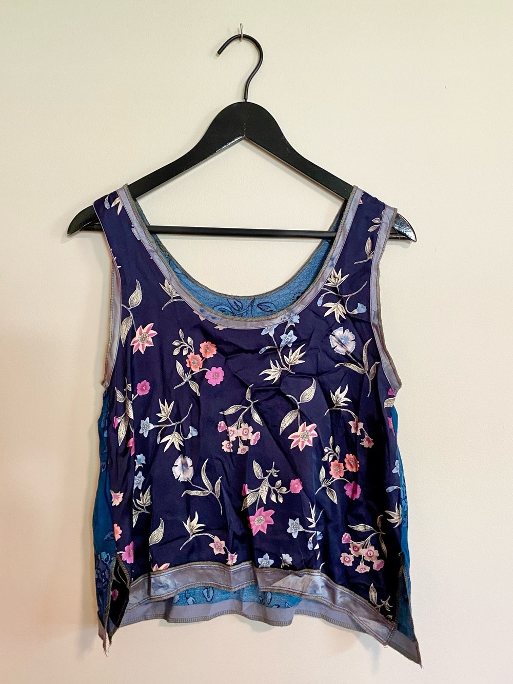 Nothing Matches Lagenlook Patchwork Floral Top